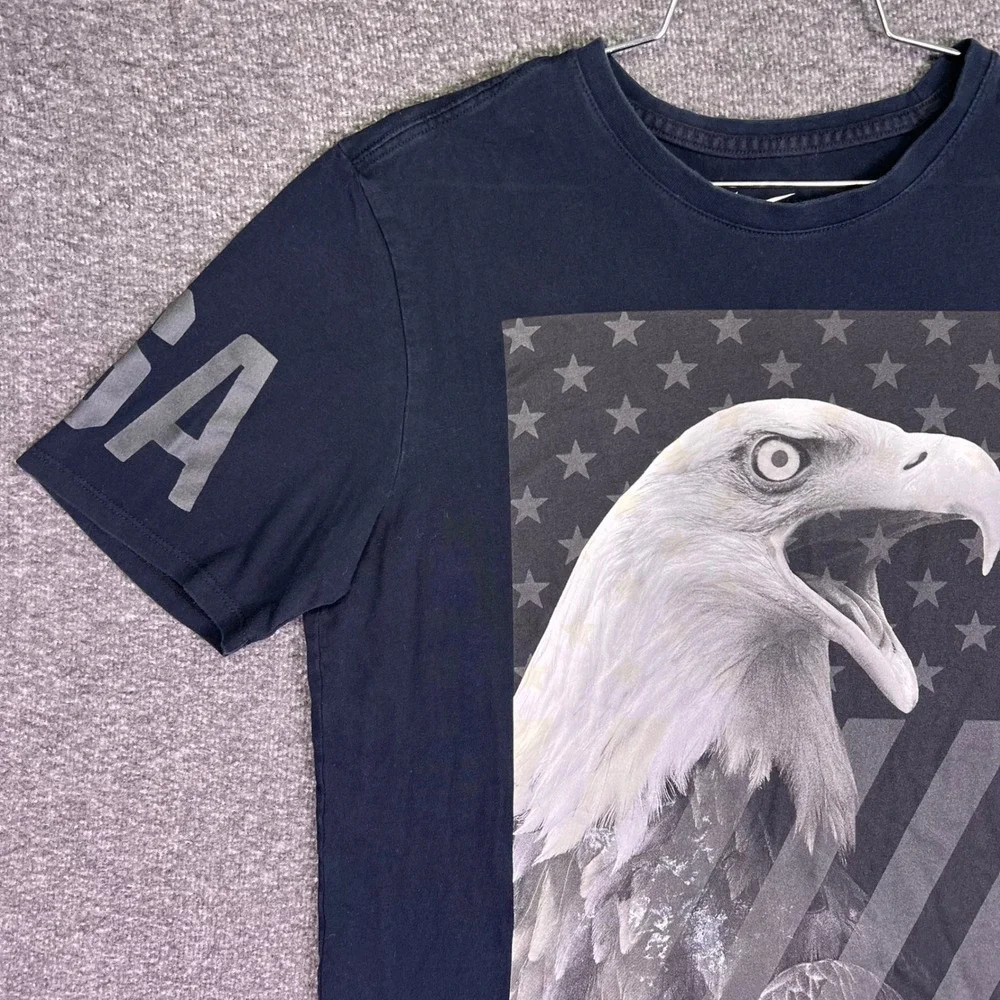 Nike Shirt Men M Navy USA Olympic Eagle Graphic Athletic Cut Casual Short Sleeve